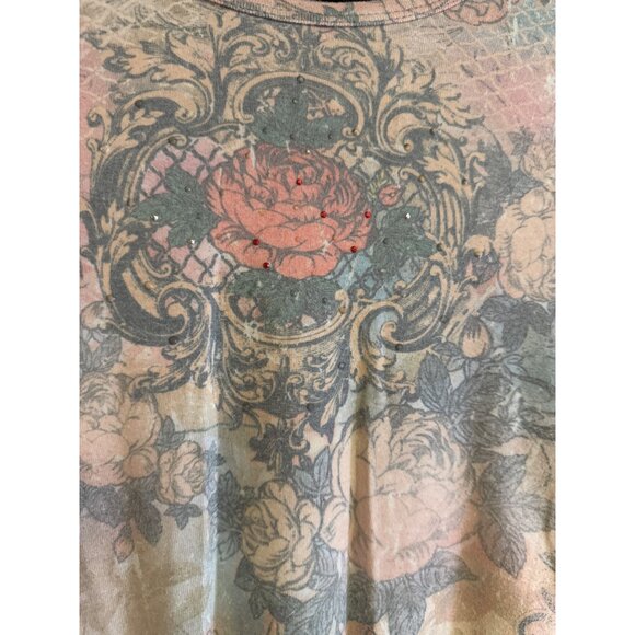 Venezia Womens Floral Graphic Short Sleeve Top Size 14/16 - Picture 3 of 6